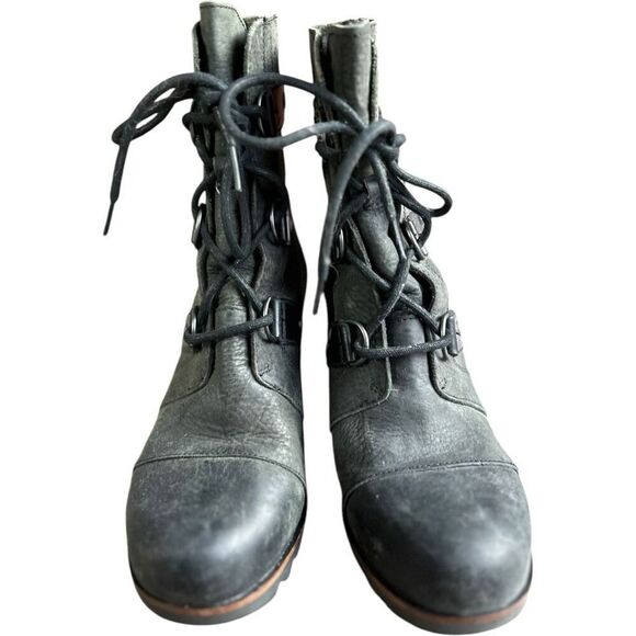 Sorel Joan of Arctic II Wedge Boots Size 9.5 Black Booties Elevated Grunge - Picture 6 of 9